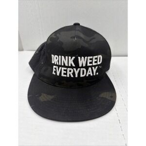 Drink Weed Everyday Snapback Hat Rap Hiphop Brown & Black Camo